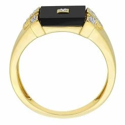 Stella Grace Men's 18k Gold Over Silver Square Black Onyx & 1/10 Carat T.W. Diamond Ring -Stella Grace Sales unnamed file 8181