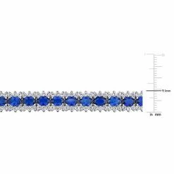 Stella Grace Sterling Silver Lab-Created Blue & White Sapphire Bracelet -Stella Grace Sales unnamed file 819
