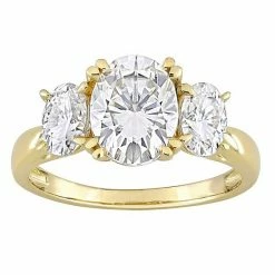 Stella Grace 10k Gold Lab-Created Moissanite 3-Stone Engagement Ring