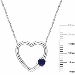 Stella Grace 10k White Gold Sapphire Open Heart Pendant Necklace -Stella Grace Sales unnamed file 8201