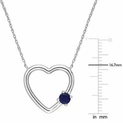 Stella Grace 10k White Gold Sapphire Open Heart Pendant Necklace -Stella Grace Sales unnamed file 8202