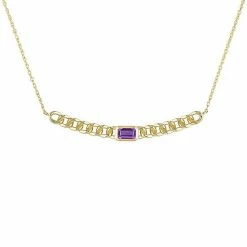 Stella Grace 10k Gold & Amethyst Link Necklace