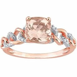 Stella Grace 10k Two-Tone Gold Morganite & 1/10 Carat T.W. Diamond Link Ring