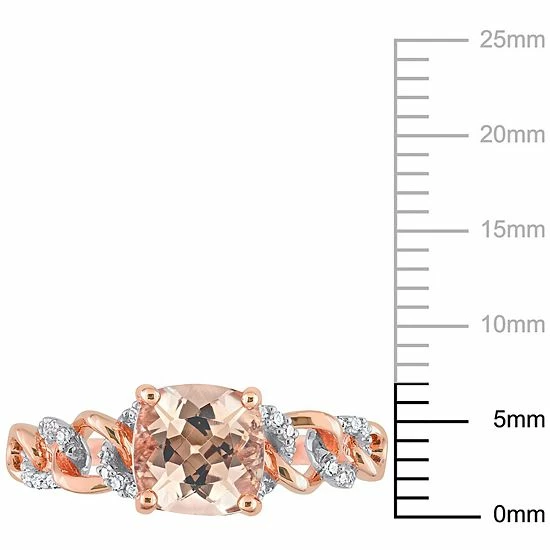 Stella Grace 10k Two-Tone Gold Morganite & 1/10 Carat T.W. Diamond Link Ring 7 Stella Grace 10k Two-Tone Gold Morganite & 1/10 Carat T.W. Diamond Link Ring - Image 7