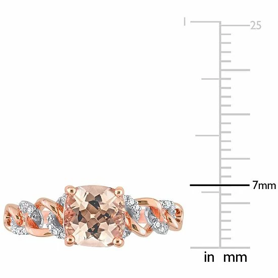Stella Grace 10k Two-Tone Gold Morganite & 1/10 Carat T.W. Diamond Link Ring 8 Stella Grace 10k Two-Tone Gold Morganite & 1/10 Carat T.W. Diamond Link Ring - Image 8