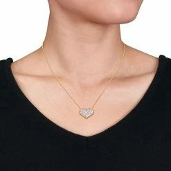 Stella Grace 10k Gold 1/4 Carat T.W Diamond Heart Halo Necklace -Stella Grace Sales unnamed file 8287