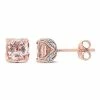 Stella Grace 10k Rose Gold Morganite & Diamond Accent Stud Earrings