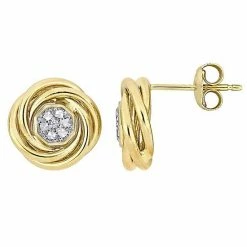 Stella Grace 14K Gold White Topaz Stud Earrings