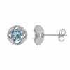 Stella Grace 10k White Gold Blue Topaz Stud Earrings