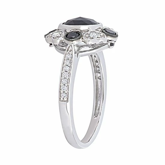Stella Grace 10k White Gold 1 1/4 Carat T.W. Black & White Diamond Ring 2 Stella Grace 10k White Gold 1 1/4 Carat T.W. Black & White Diamond Ring - Image 2