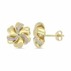 Stella Grace 10k Gold 1/10 Carat T.W. Diamond Flower Stud Earrings