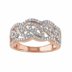 Stella Grace 1/5 Carat T.W. Diamond Pink Rhodium-Plated Sterling Silver Openwork Ring