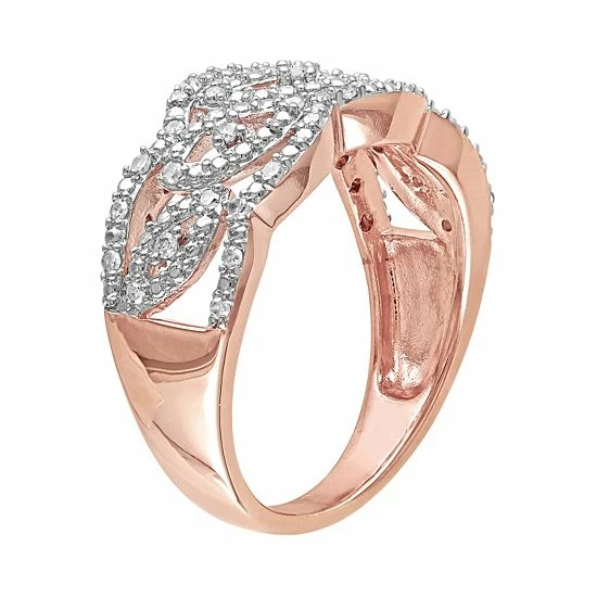 Stella Grace 1/5 Carat T.W. Diamond Pink Rhodium-Plated Sterling Silver Openwork Ring 2 Stella Grace 1/5 Carat T.W. Diamond Pink Rhodium-Plated Sterling Silver Openwork Ring - Image 2