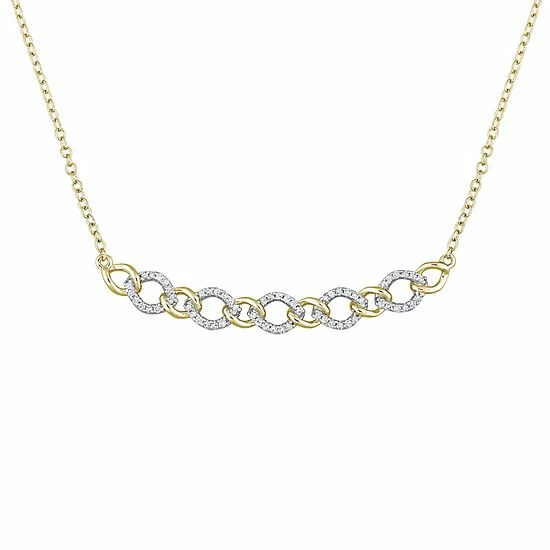 Stella Grace 18k Two-Tone Gold Over Silver 1/5 Carat T.W. Diamond Link Necklace 1 Stella Grace 18k Two-Tone Gold Over Silver 1/5 Carat T.W. Diamond Link Necklace