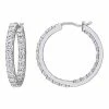 Stella Grace 10k White Gold Lab-Created Moissanite Hoop Earrings