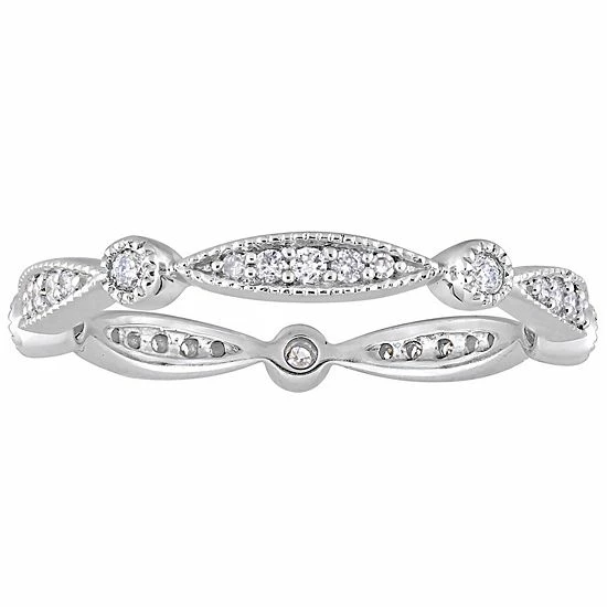Stella Grace 10k White Gold 1/4 Carat T.W. Diamond Stackable Wedding Band 1 Stella Grace 10k White Gold 1/4 Carat T.W. Diamond Stackable Wedding Band