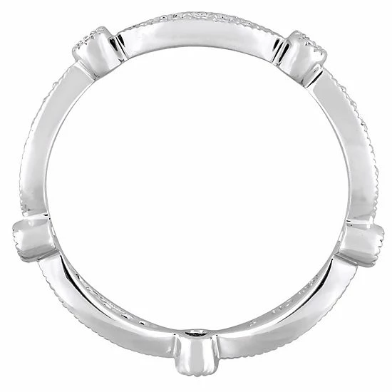 Stella Grace 10k White Gold 1/4 Carat T.W. Diamond Stackable Wedding Band 3 Stella Grace 10k White Gold 1/4 Carat T.W. Diamond Stackable Wedding Band - Image 3