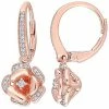 Stella Grace 10k Rose Gold 1/5 Carat T.W. Diamond Flower Leverback Earrings