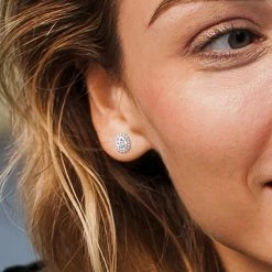 Stella Grace Sterling Silver 2 1/3 Carat T.W. Lab-Created Moissanite Oval Halo Stud Earrings -Stella Grace Sales unnamed file 846