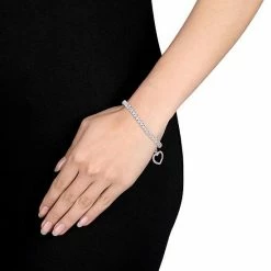 Stella Grace Sterling Silver 1 Carat T.W. Diamond Tennis Bracelet With Heart Charm -Stella Grace Sales unnamed file 849
