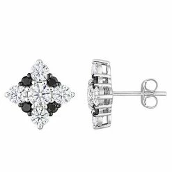 Stella Grace 10k White Gold 2 Carat T.W. Lab-Created Moissanite & Black Diamond Stud Earrings