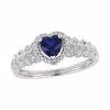 Stella Grace 10K Gold Created Blue Sapphire & Diamond Accent Ring