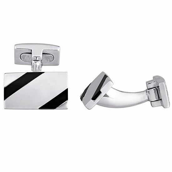 Stella Grace Sterling Silver Black Onyx Cufflinks 1 Stella Grace Sterling Silver Black Onyx Cufflinks