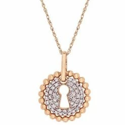Stella Grace 10k Rose Gold 1/5 Carat T.W. Diamond Keyhole Pendant