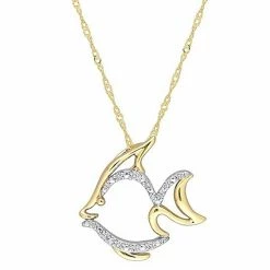 Stella Grace 10k Gold Diamond Accent Fish Pendant