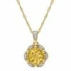 Stella Grace 14k Gold Citrine & Diamond Accent Flower Pendant Necklace