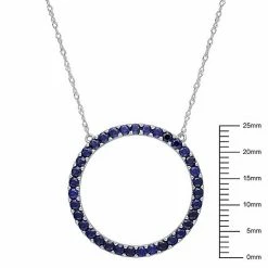 Stella Grace 10k White Gold Lab-Created Sapphire Pendant Necklace -Stella Grace Sales unnamed file 8561
