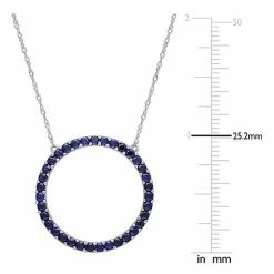 Stella Grace 10k White Gold Lab-Created Sapphire Pendant Necklace -Stella Grace Sales unnamed file 8562