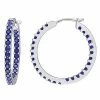 Stella Grace 10k White Gold Lab-Created Sapphire Inside-Out Hoop Earrings