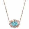 Stella Grace 10K Rose Gold Apatite & 1/10 Carat T.W. Diamond Knot Necklace