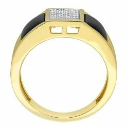 Stella Grace Men's 18k Gold Over Silver Black Onyx & 1/10 Carat T.W. Diamond Ring -Stella Grace Sales unnamed file 8607