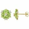 Stella Grace 14k Gold Peridot & 1/4 Carat T.W. Diamond Oval Stud Earrings