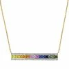 Stella Grace 14k Gold Multicolor Sapphire Bar Necklace