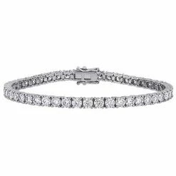 Stella Grace 14k White Gold 7 1/5 Carat T.W. Lab-Created Moissanite Tennis Bracelet