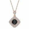 Stella Grace 10k Rose Gold 1 1/8 Carat T.W. Black & White Diamond Halo Pendant Necklace