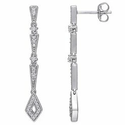 Stella Grace 10k White Gold 1/5 Carat T.W. Diamond Dangle Earrings