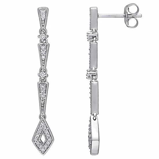 Stella Grace 10k White Gold 1/5 Carat T.W. Diamond Dangle Earrings 1 Stella Grace 10k White Gold 1/5 Carat T.W. Diamond Dangle Earrings
