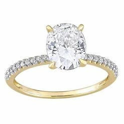 Stella Grace 14k Gold 2 Carat T.W. Lab-Created Moissanite & 1/10 Carat T.W. Diamond Engagement Ring