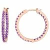 Stella Grace 10k Rose Gold Amethyst Hoop Earrings
