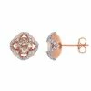 Stella Grace 10k Rose Gold 1/4 Carat T.W. Diamond & Morganite Stud Earrings