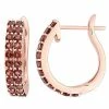 Stella Grace 10k Rose Gold Garnet Hoop Earrings