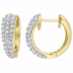 Stella Grace 10k Gold White Sapphire Hoop Earrings