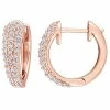 Stella Grace 10k Rose Gold White Sapphire Hoop Earrings