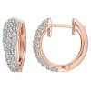 Stella Grace 10k Rose Gold Swiss Blue Topaz Hoop Earrings