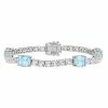 Stella Grace Sterling Silver Sky Blue Topaz & White Topaz Link Bracelet