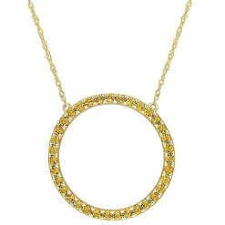 Stella Grace 10k Gold Citrine Circle Pendant Necklace
